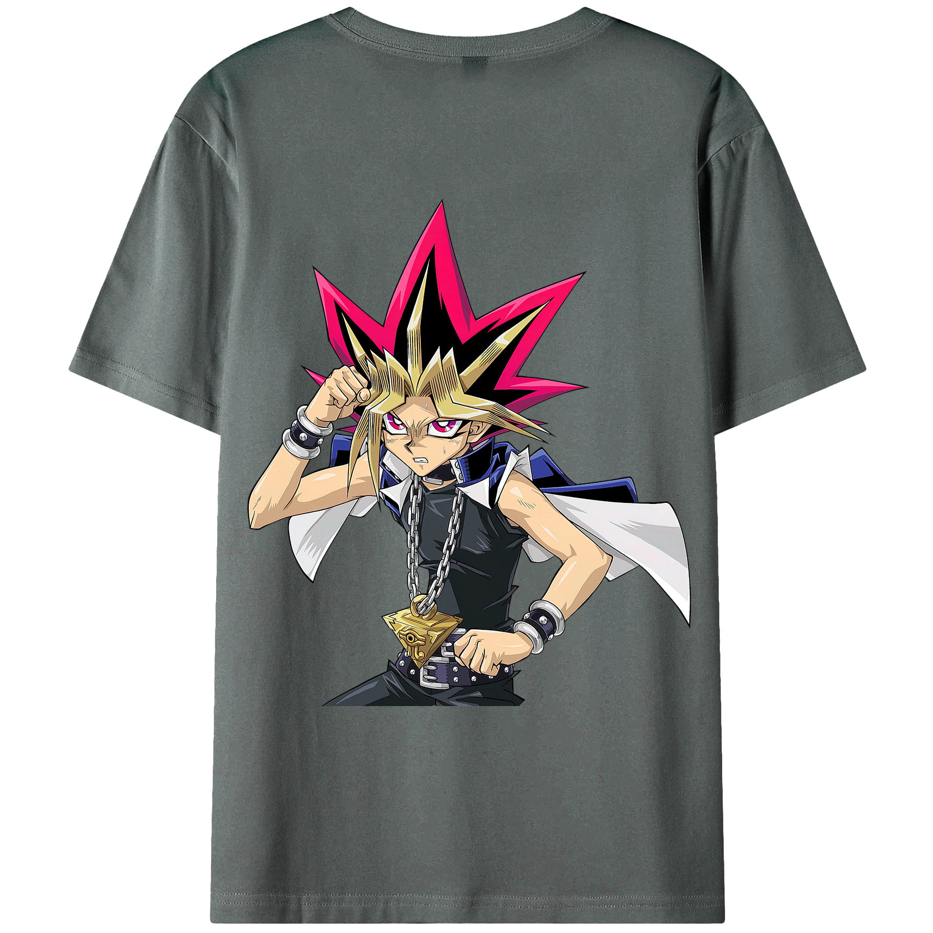 （画像用） 遊☆戯☆王 Yu-Gi-Oh! 綿100％ メンズ半袖Tシャツ（バックプリント） 通気性